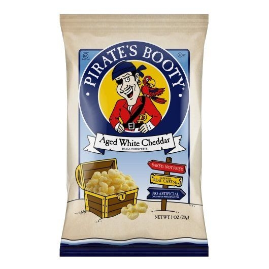 Pirates Booty Aged White Cheddar Cheese Puffs, 1 Ounce -- 12 per case.