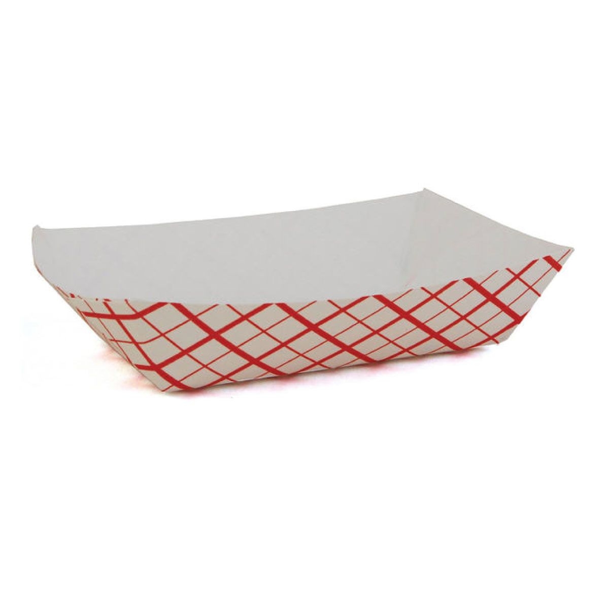 SQP Number 50 White/Red Plaid Paper Food Tray -- 1000 per case