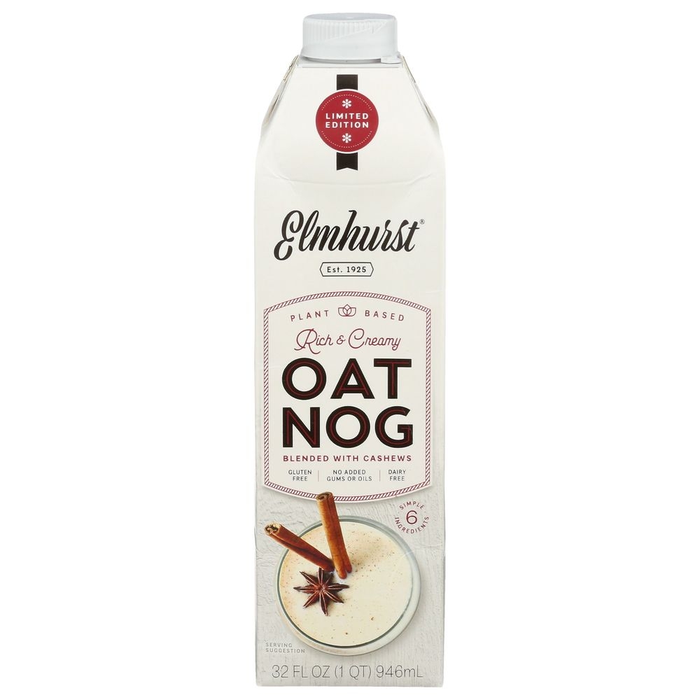 Elmhurst Rich and Creamy Oat Nog Blended with Cashews, 32 Fluid Ounce -- 6 per case