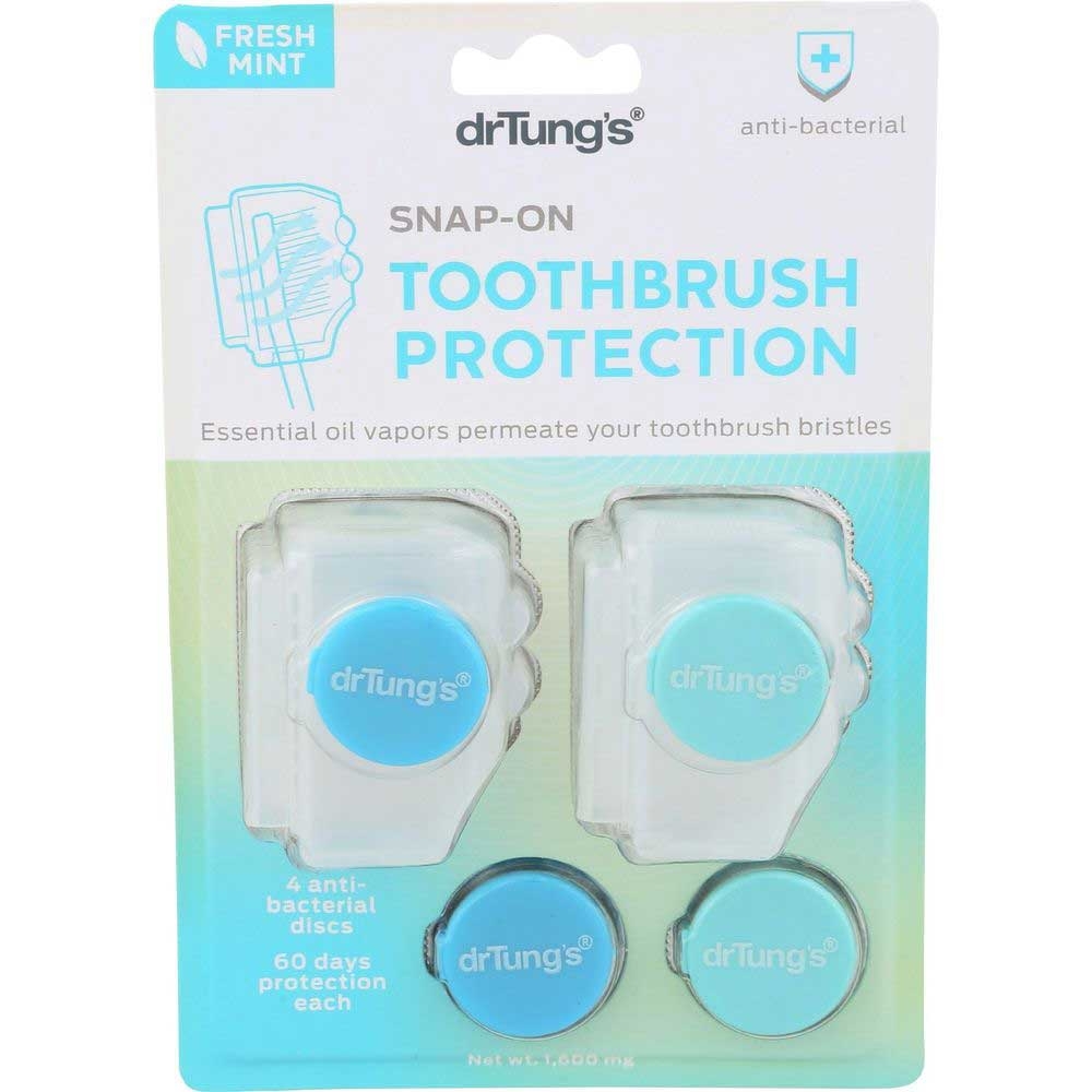 Dr Tungs Fresh Mint Adult Snap On Toothbrush Sanitizer - 2 count per pack -- 6 packs per case