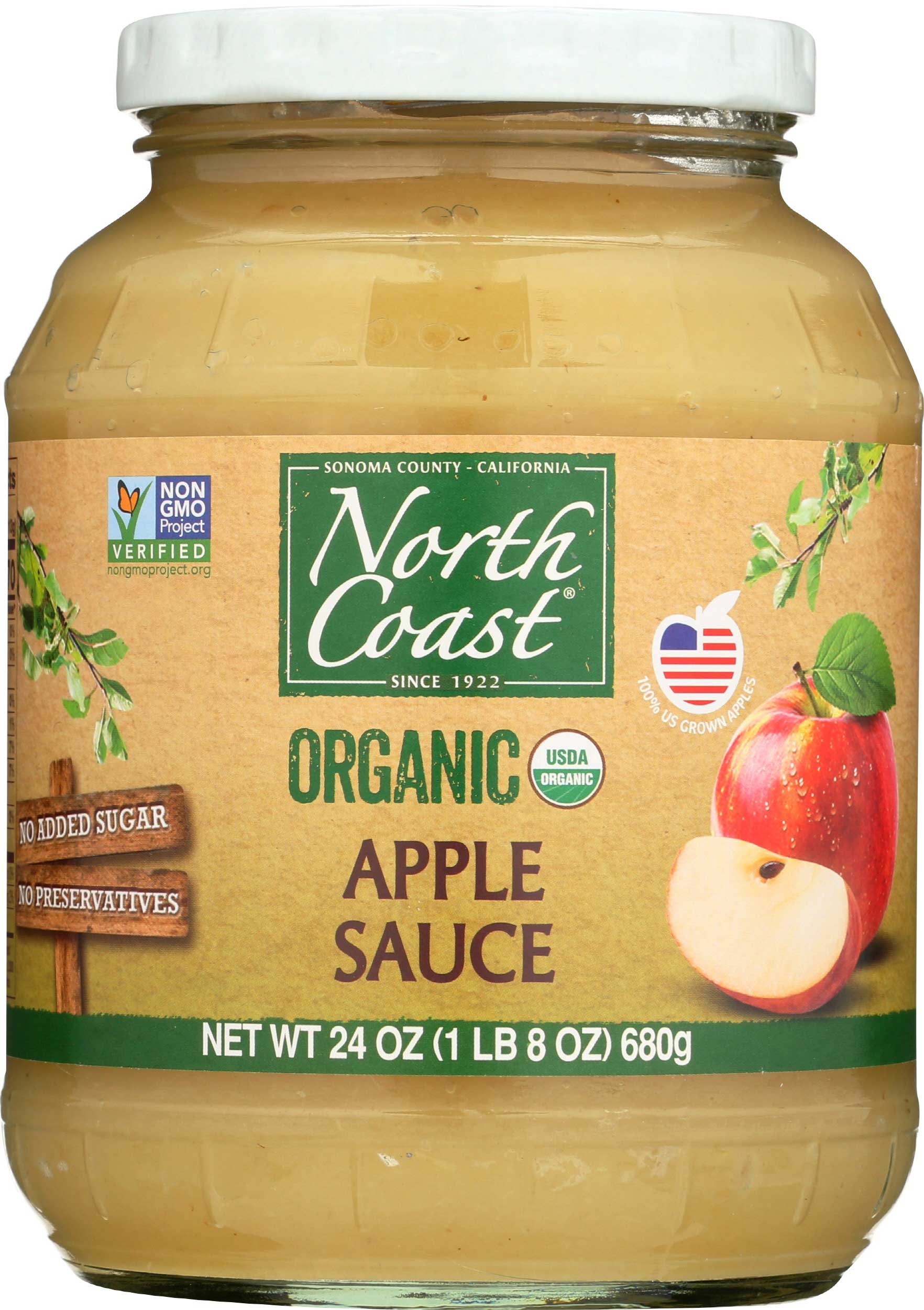 North Coast Organic Apple Sauce, 24 Ounce Jar -- 6 per case