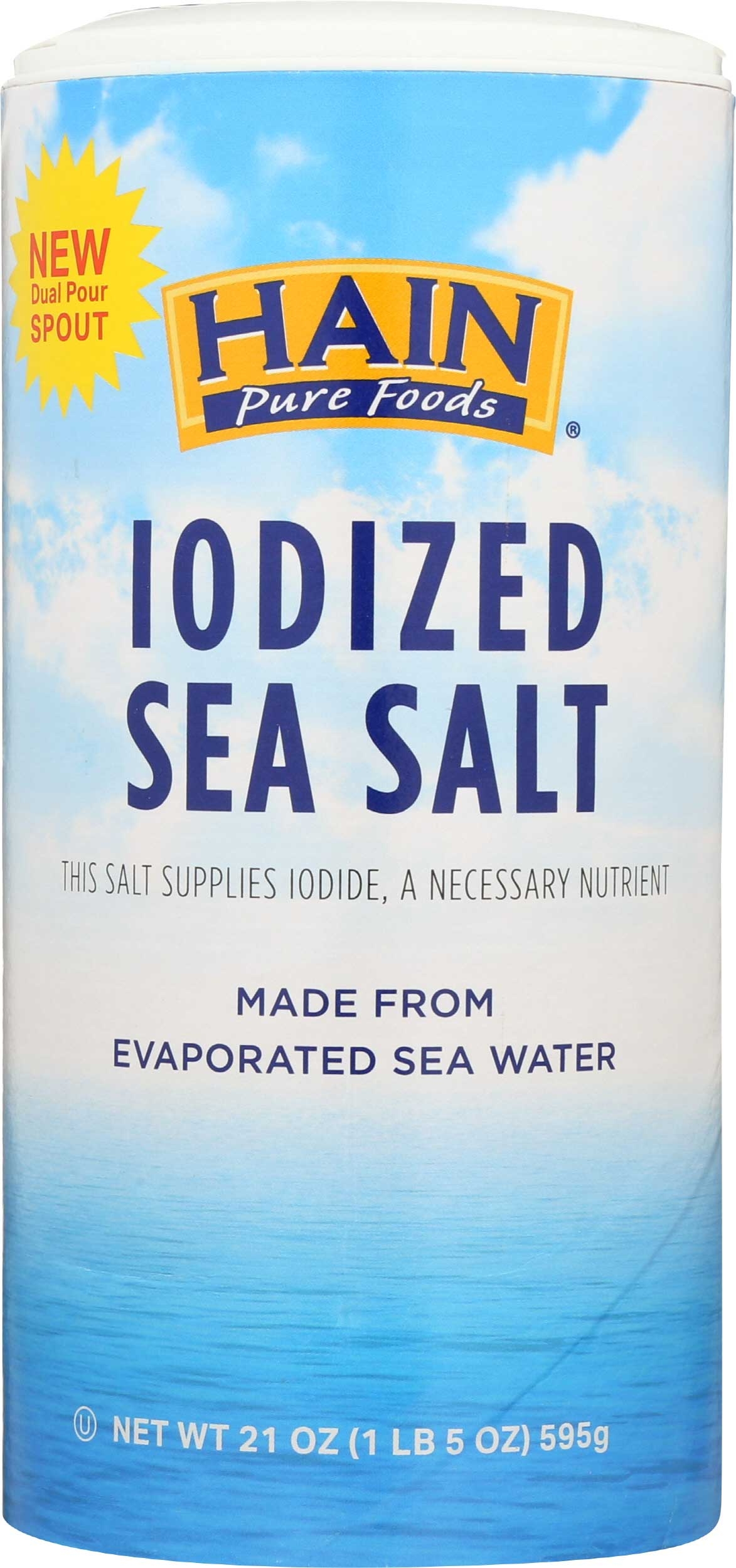 Hain Iodized Sea Salt, 21 Ounce -- 8 per case