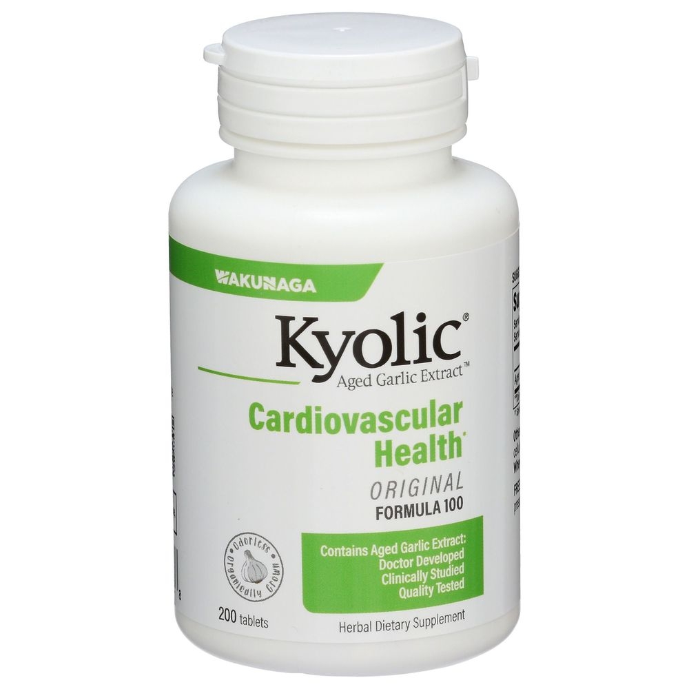 Kyolic Aged Garlic Extract Formula 100 Original Cardiovascular Health Dietary Supplement Tablets, 200 count