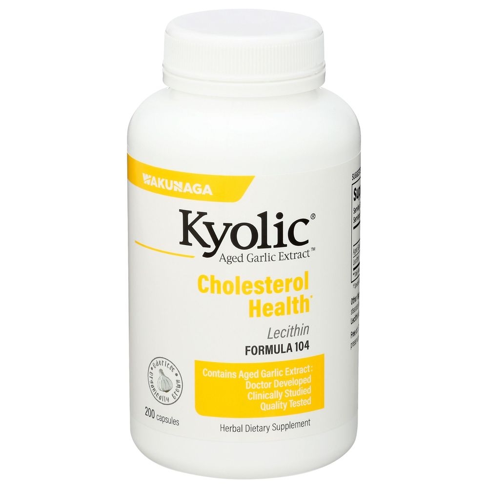 Kyolic Aged Garlic Extract Formula 104 Circulation Health Dietary Supplement Capsules, 200 count