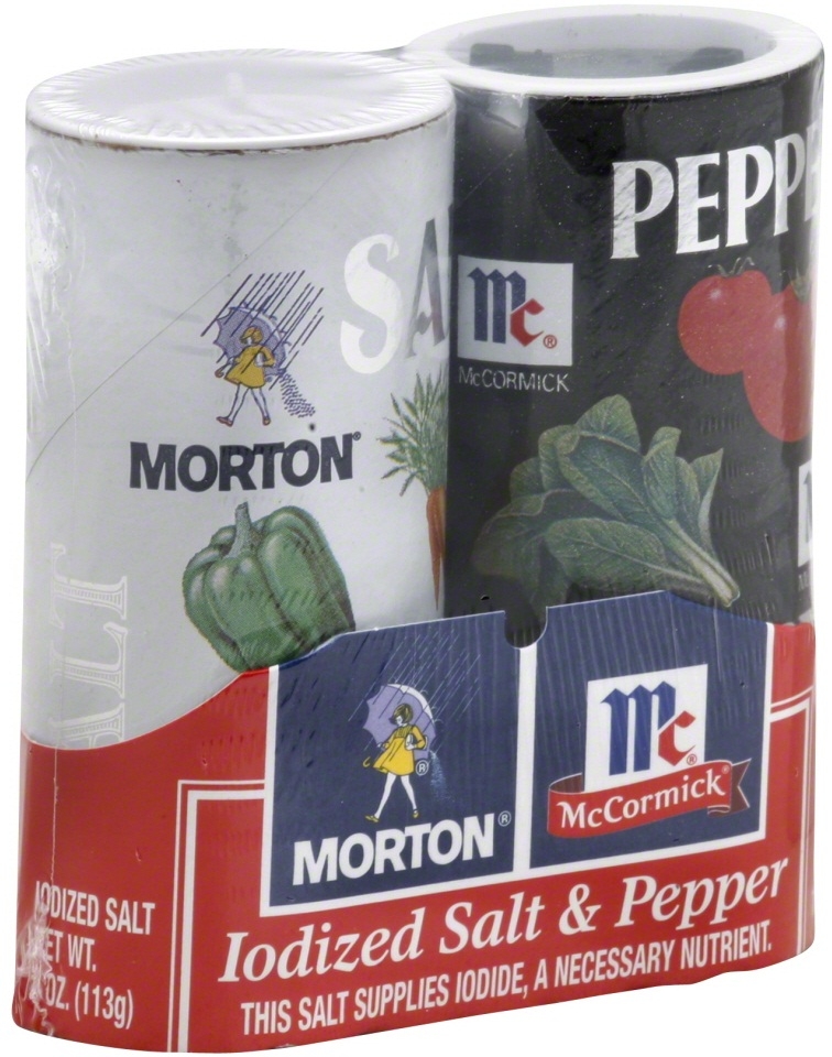 Morton Salt and Pepper Shaker, 2 count per pack -- 12 per case