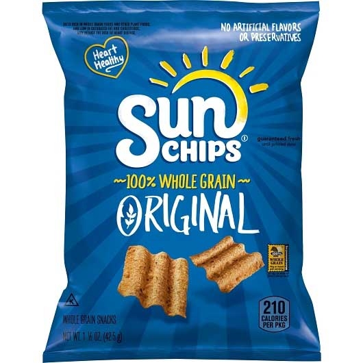Sun Chips Original Whole Grain Chips, 1.5 Ounce -- 64 per case.
