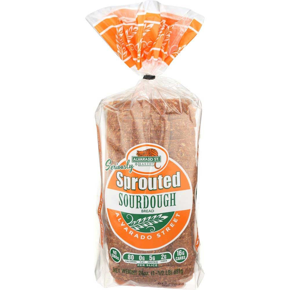 Alvarado Street Bakery Organic Sprouted Sourdough Bread, 24 Ounce -- 6 per case.