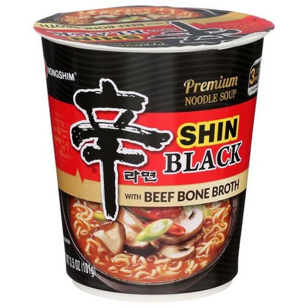 Nong Shim Shin Black with Beef Bone Broth Noodle Soup, 3.56 Ounce -- 6 per case