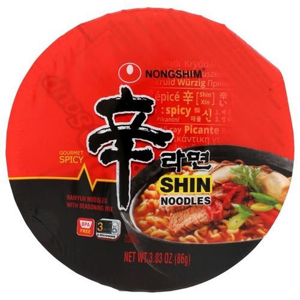 Nong Shim Gourmet Spicy Shin Bowl Noodle Soup, 3.03 Ounce -- 12 per case