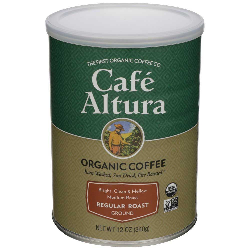 Cafe Altura Organic Regular Roast Ground Coffee, 12 Ounce -- 6 per case.