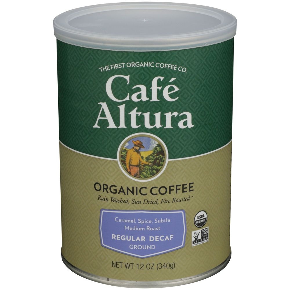 Cafe Altura Organic Regular Roast Decaf Ground Coffee, 12 Ounce