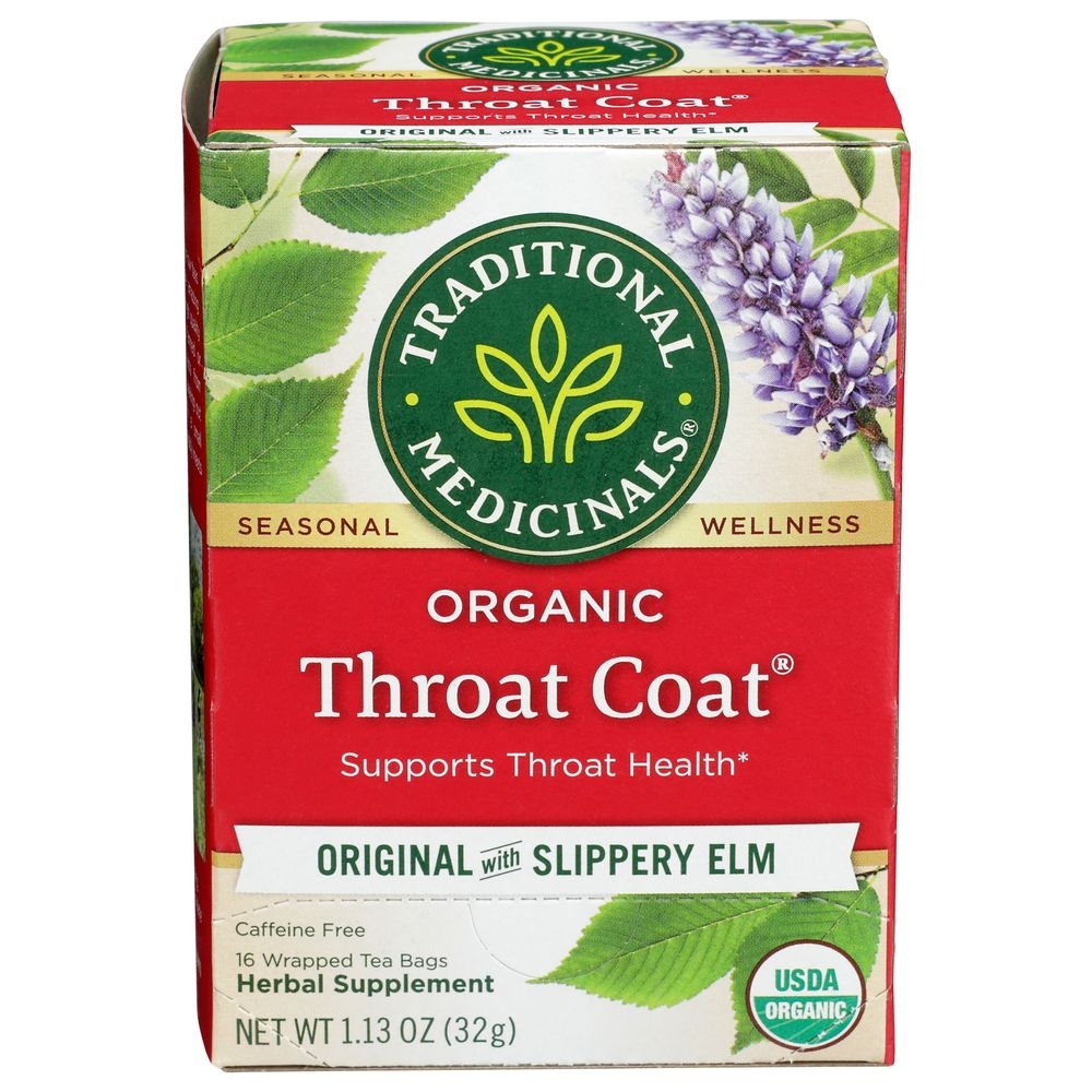 Traditional Medicinals Organic Throat Coat Herbal Tea, 16 tea bags -- 6 per case