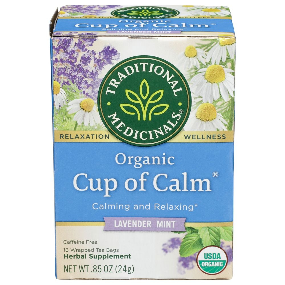 Traditional Medicinals Organic Cup Of Calm Lavender Mint Herbal Tea, 16 tea bags -- 6 per case