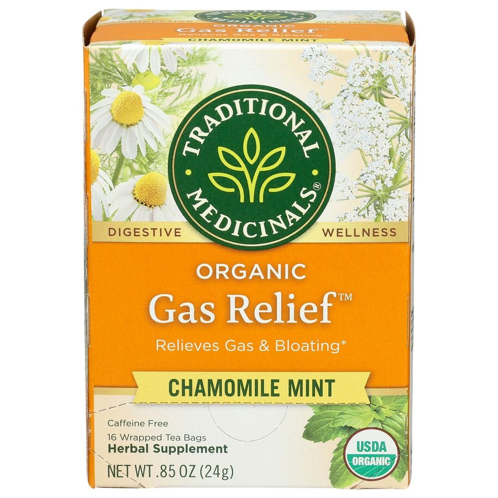 Traditional Medicinals Organic Chamomile Mint Digestive Gas Relief Herbal Tea, 16 tea bags -- 6 per case