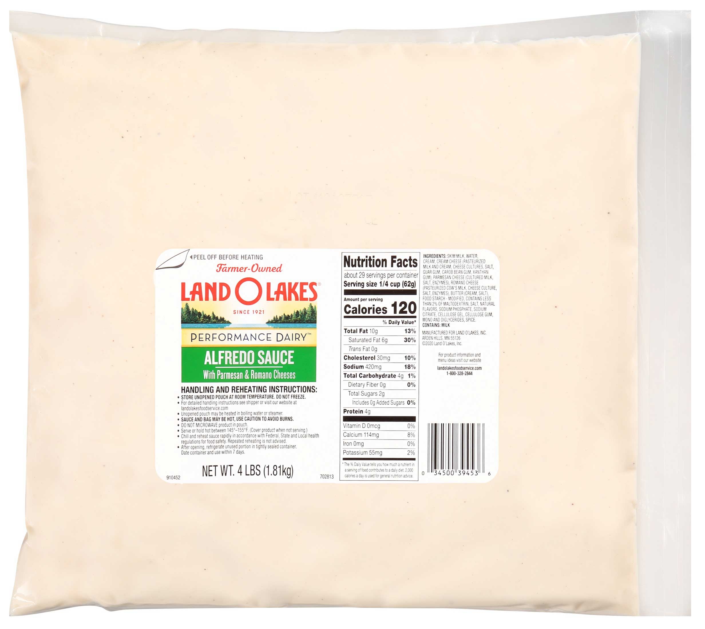 Land O Lakes Alfredo Sauce Pouch, 64 Ounce