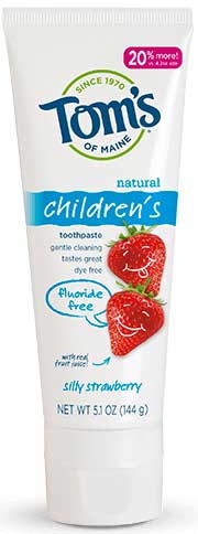 Toms Of Maine Silly Strawberry Childrens Anticavity Fluoride Free Toothpaste, 5.1 Ounce -- 6 per case