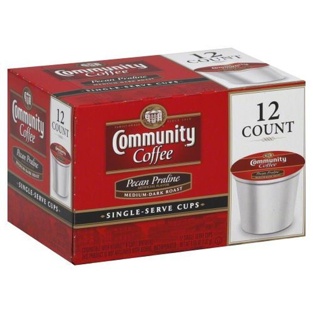 Community Coffee Pecan Praline Medium Dark Roast Coffee, 12 count -- 6 per case