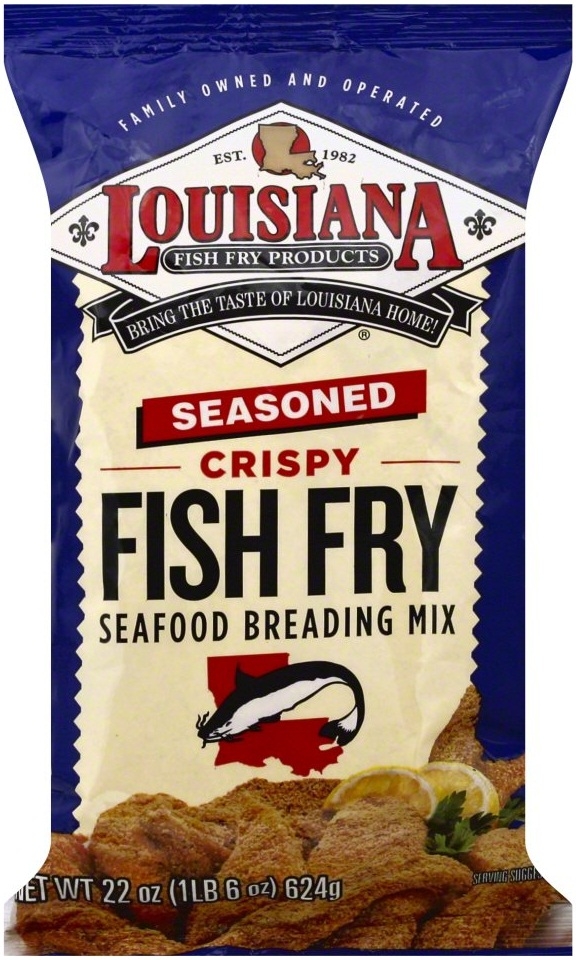 Louisiana Seasoned Crispy Fish Fry Seafood Breading Mix - Family Pack, 22 Ounce -- 12 per case