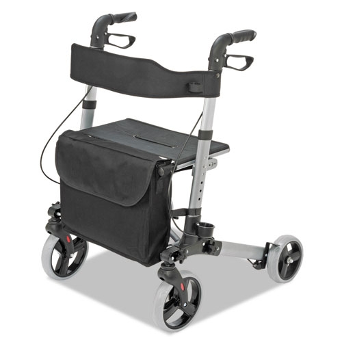 HealthSmart Titanium Gateway Aluminum Rollator, 300 Pound Capacity