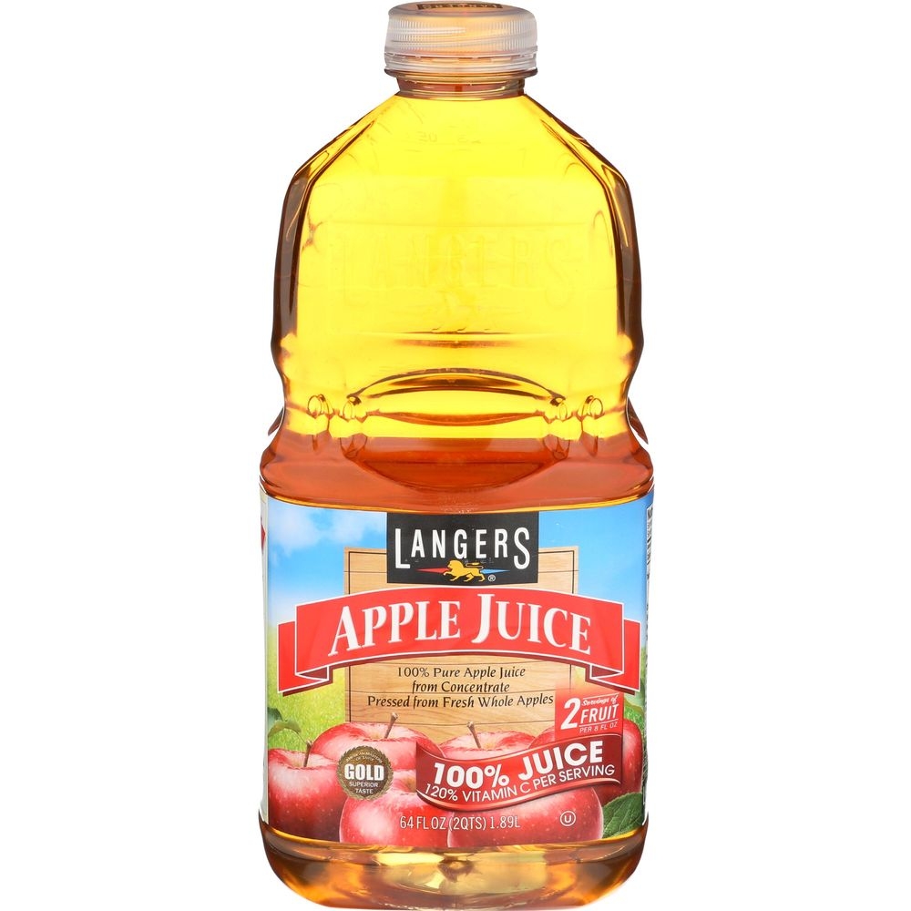 Langers 100 Percent Apple Juice, 64 Fluid Ounce -- 8 per case