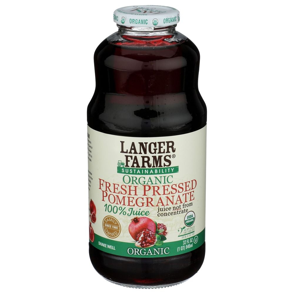 Langers Farms Organic Fresh Pressed Pomegranate Juice, 32 Fluid Ounce -- 6 per case