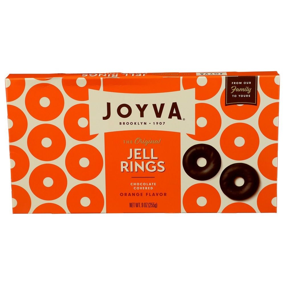 Joyva Chocolate Covered Orange Ring Jells, 9 Ounce -- 24 per case