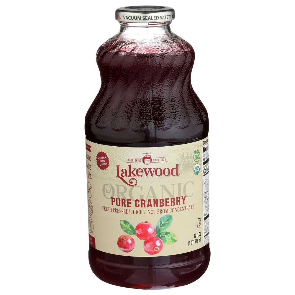Lakewood Organic Pure Cranberry Juice, 32 Fluid Ounce -- 6 per case
