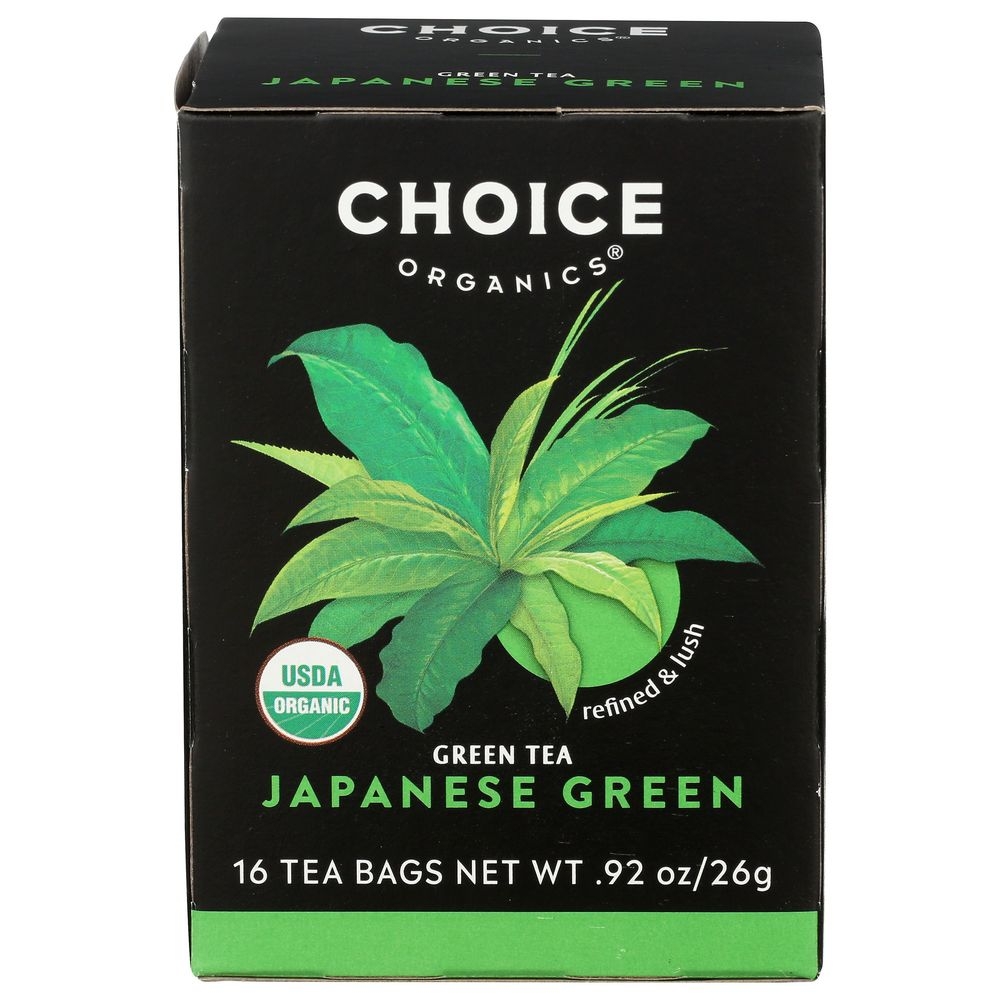 Choice Organic Premium Japanese Green Tea, 16 tea bags -- 6 per case