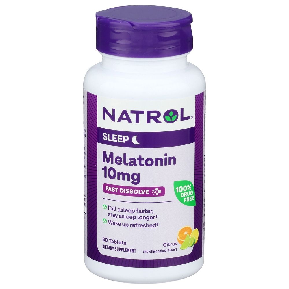 Natrol Maximum Strength Citrus 10mg Melatonin Sleep Fast Dissolve Tablets, 60 count