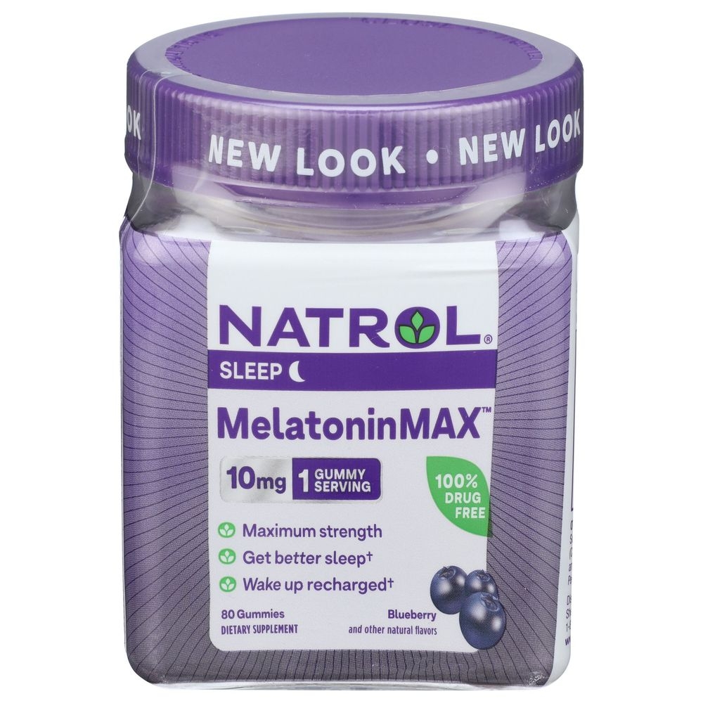 Natrol MelatoninMax Blueberry 10mg Sleep Gummies, 80 count