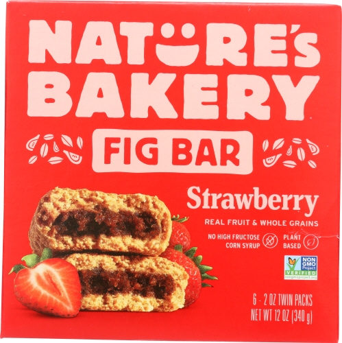Natures Bakery Strawberry Stone Ground Whole Wheat Fig Bar, 12 Ounce -- 6 per case