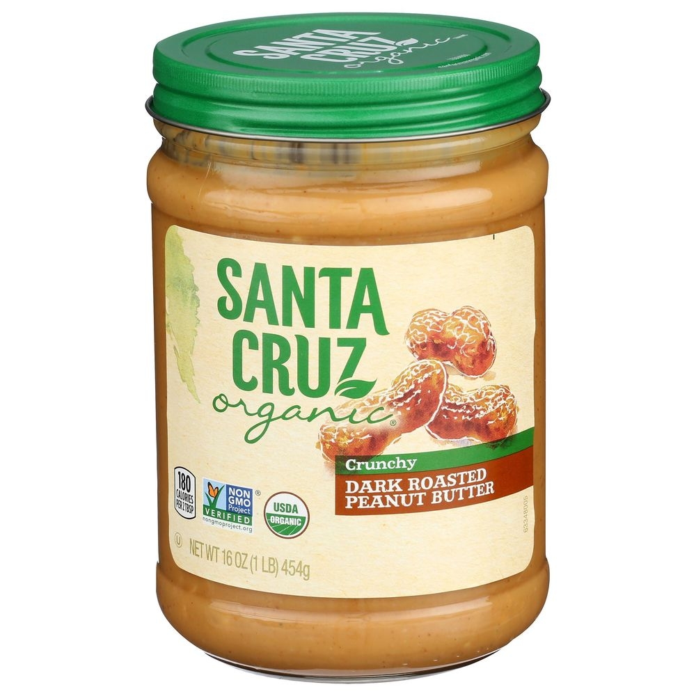 Santa Cruz Organic Crunchy Dark Roasted Peanut Butter, 16 Ounce -- 12 per case
