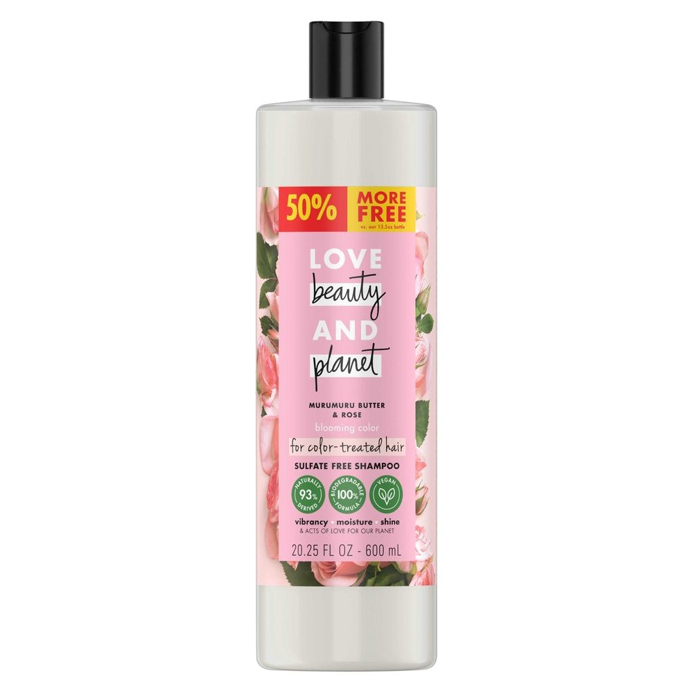 Love Beauty and Planet Blooming Color Murumuru Butter and Rose Sulfate Free Shampoo, 20.25 Ounce -- 4 per case
