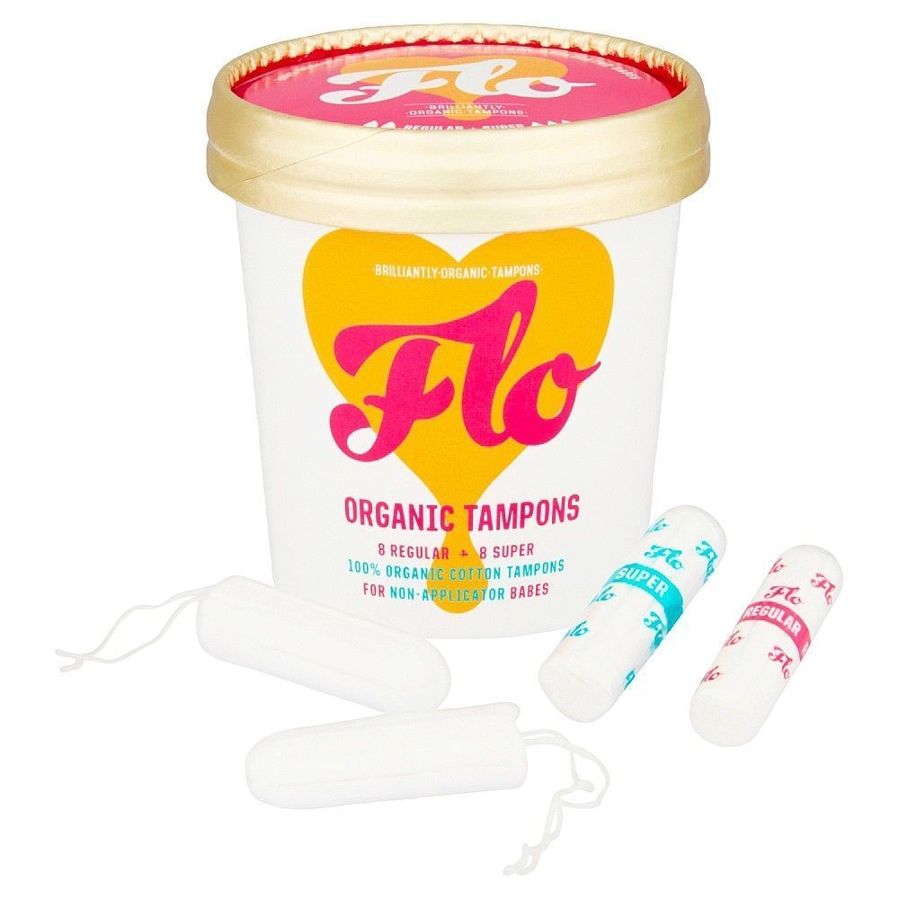 Flo Organic Regular and Super Tampons, 16 count -- 12 per case