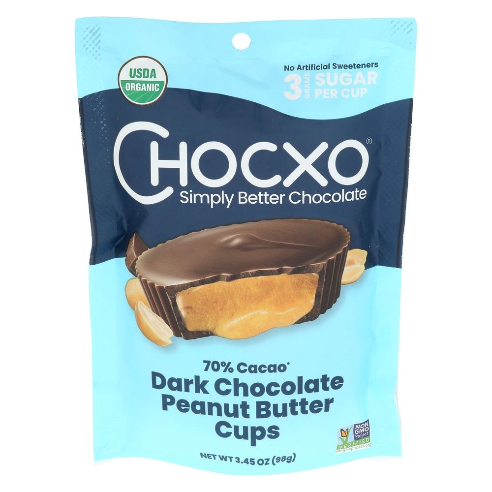 Chocxo Dark Chocolate Peanut Butter Cup, 3.45 Ounce -- 6 per case