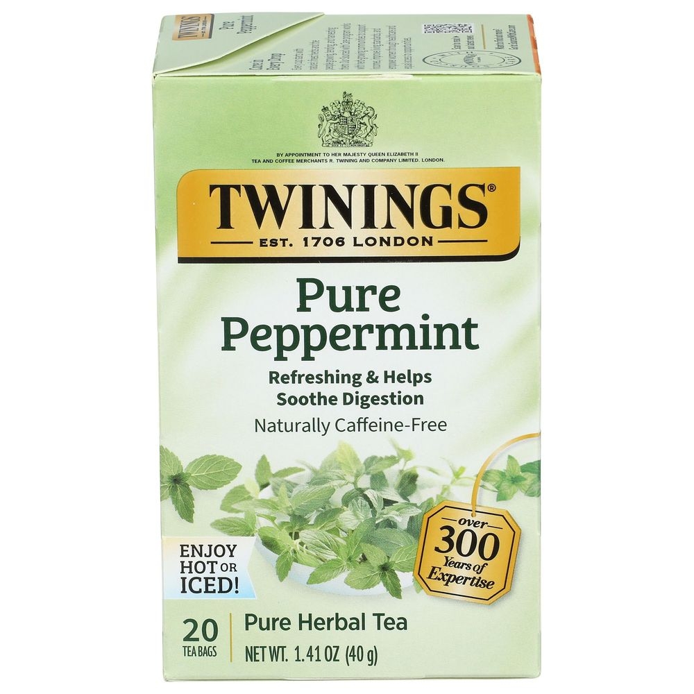 Twinings Pure Peppermint Tea, 20 tea bags -- 6 per case