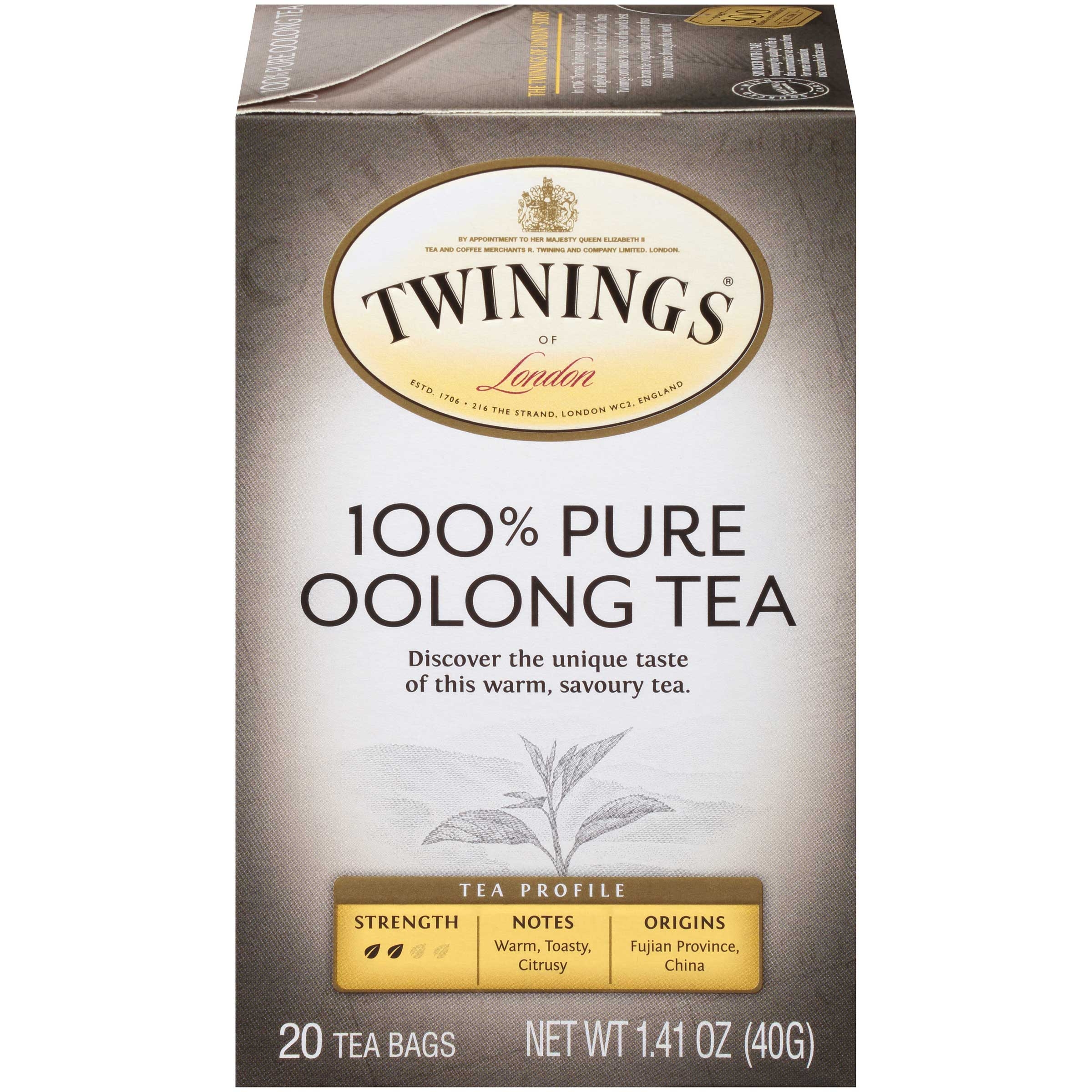 Twinings China Oolong Black Tea, 20 count per pack -- 6 per case