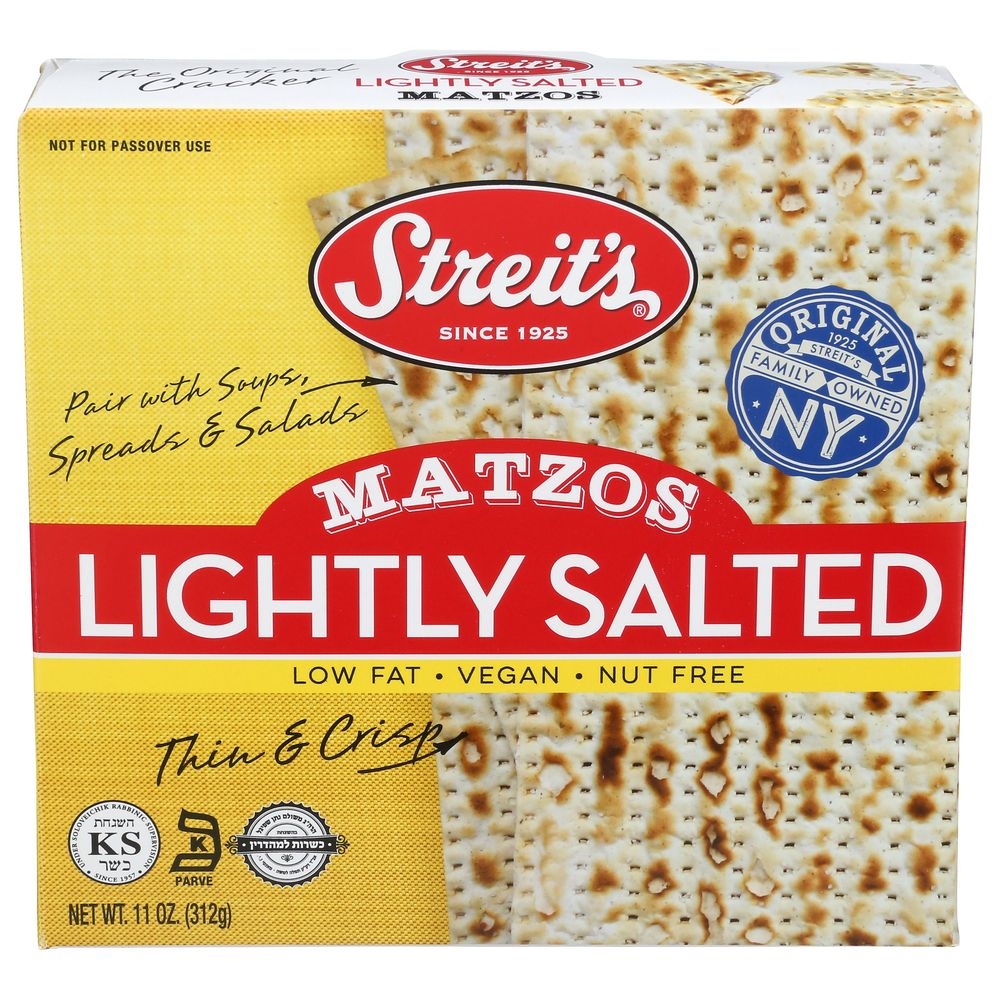 Streits Lightly Salted Matzos Crackers, 11 Ounce -- 12 per case
