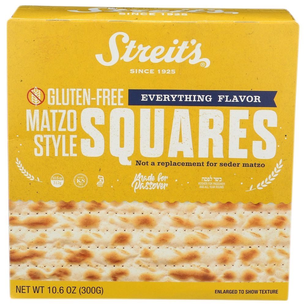 Streits Everything Flavor Gluten Free Matzo Style Squares, 10.6 Ounce -- 12 per case