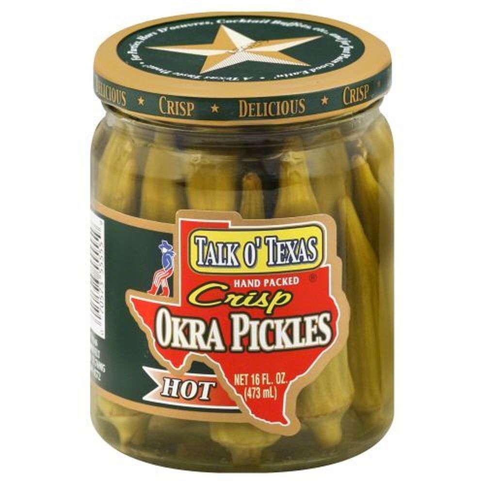 Talk O Texas Hot Crisp Okra Pickles, 16 Ounce -- 12 per case