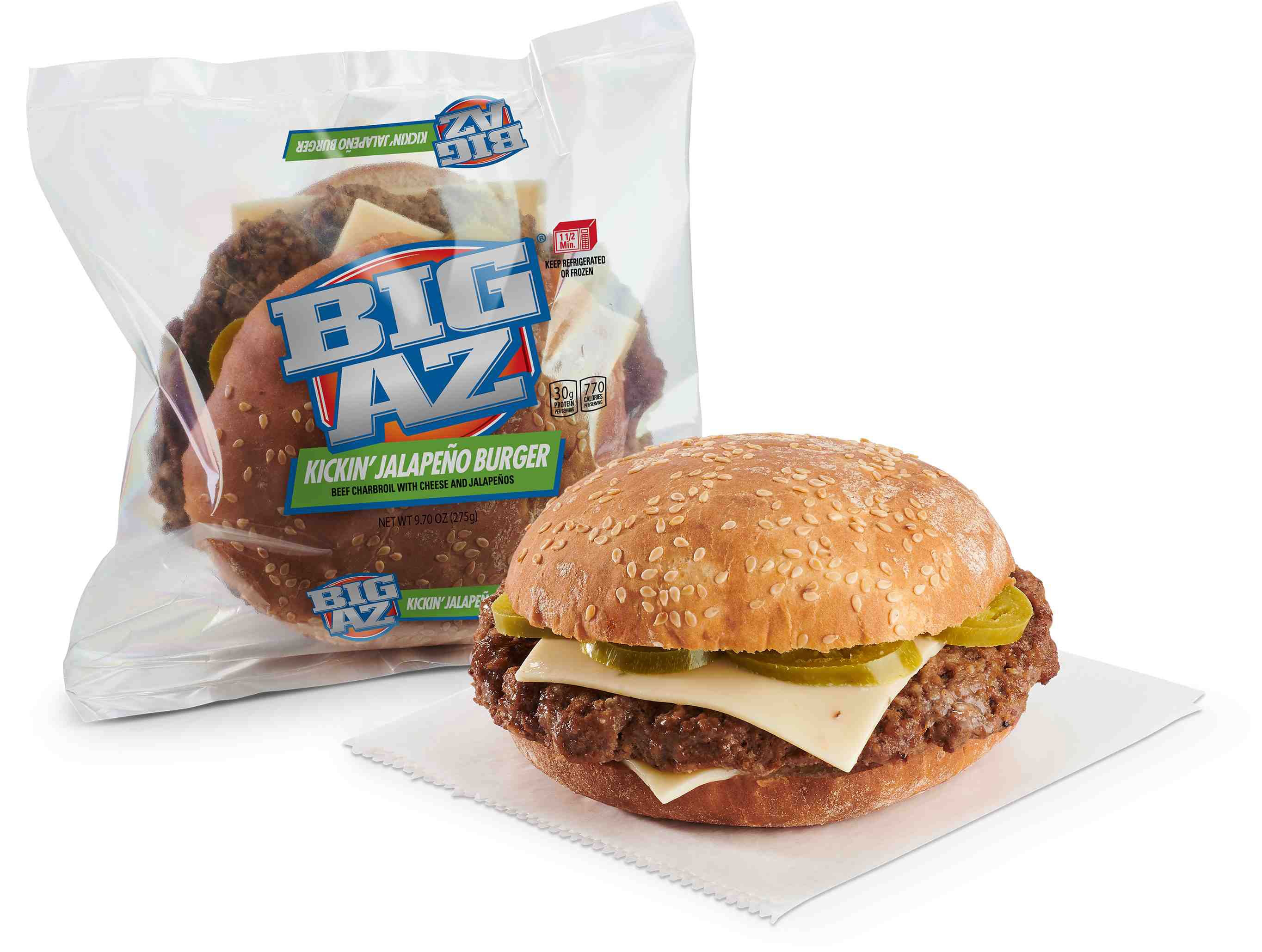 Big Az Kickin Jalapeno Cheeseburger, 9.7 Ounce -- 10 per case.