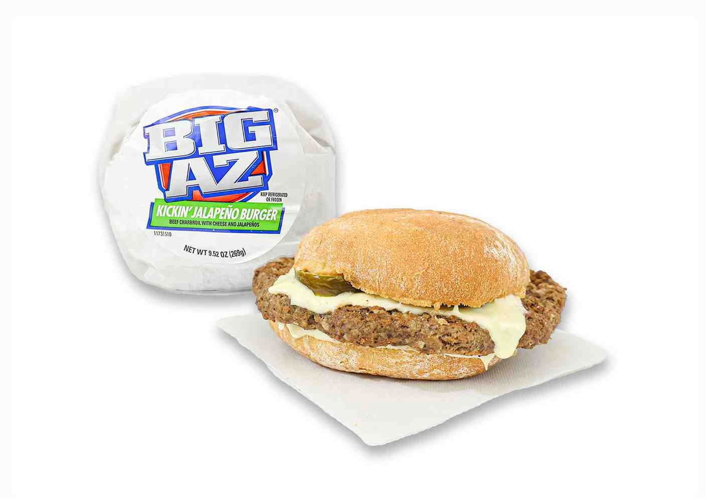 Big AZ Jalapeno Cheeseburger, 9.7 Ounce -- 10 per case.