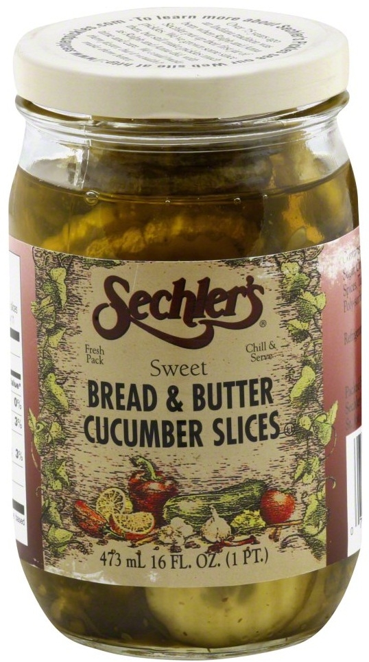 Sechlers Sweet Bread and Butter Cucumber Slices, 16 Ounce -- 6 per case
