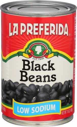La Preferida Low Sodium Black Beans, 15 Ounce -- 12 per case