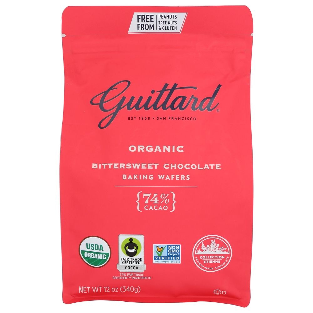 Guittard Organic Bittersweet Chocolate Baking Wafers, 12 Ounce -- 8 per case