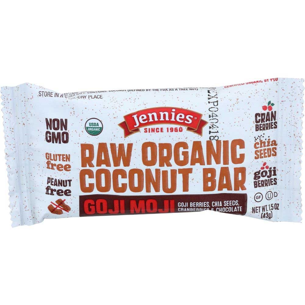 Jennies Organic Goji Moji Raw Coconut Bar, 1.5 Ounce -- 12 per case