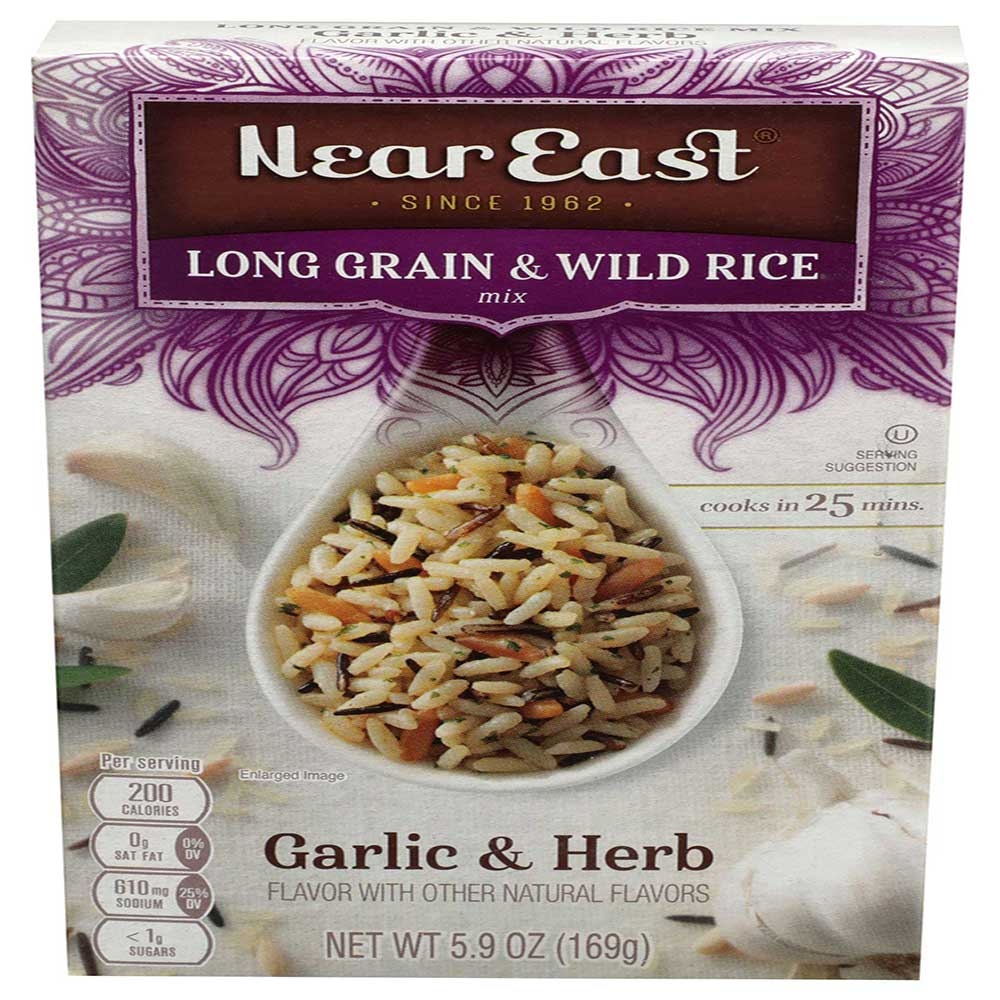 Near East Long Grain and Wild Rice Garlic Rice Mix, 5.9 Ounce