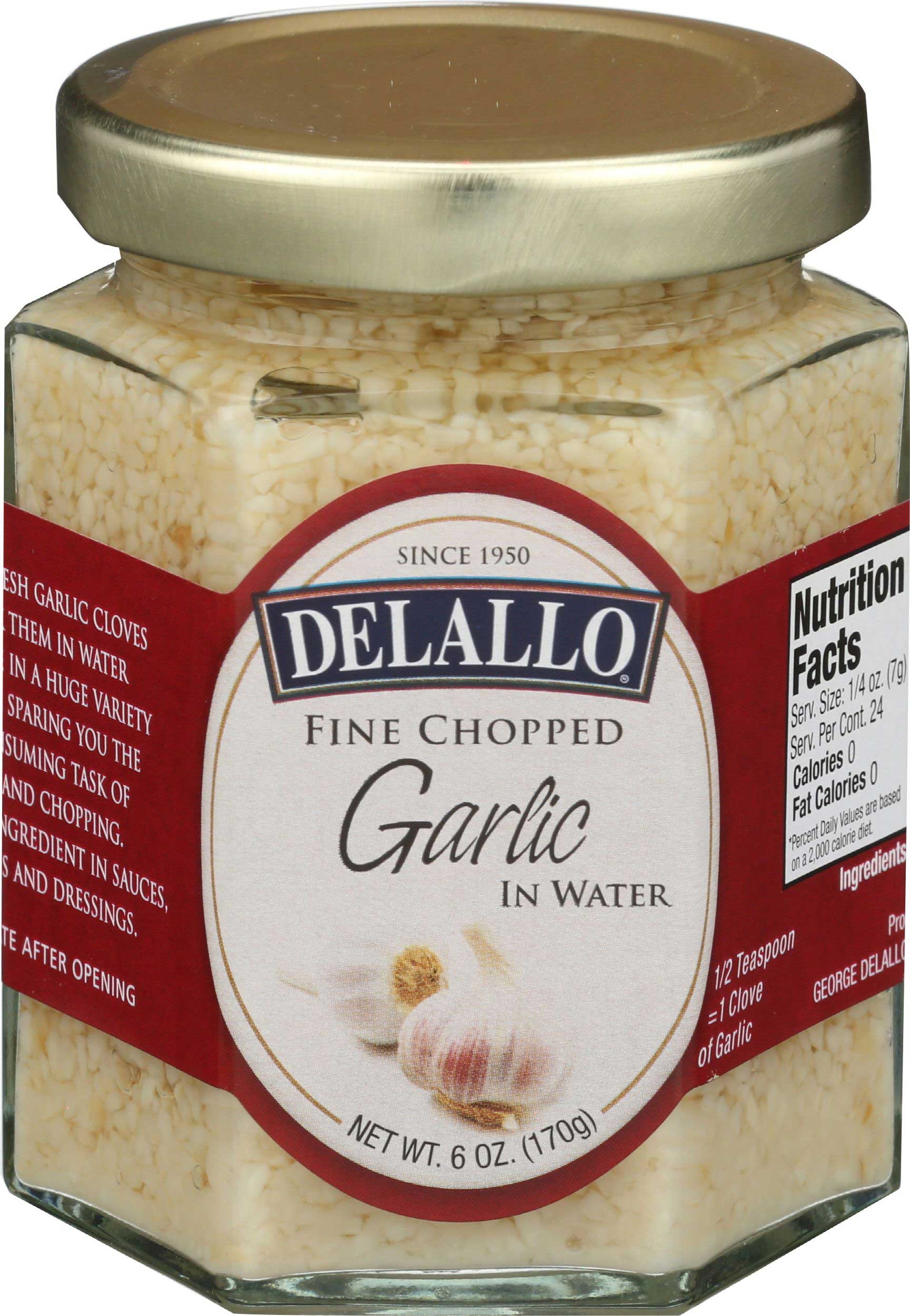 Delallo Fine Chopped Garlic in Water, 6 Ounce -- 12 per case