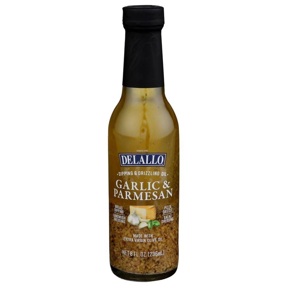 Delallo Garlic and Parmesan Dipping and Drizzling Oil, 8 Fluid Ounce -- 6 per case