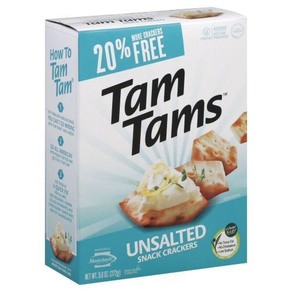 Manischewitz Unsalted Tam Tams Cracker, 9.6 Ounce -- 12 per case